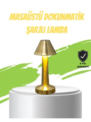 Led Masa Lambası 3 Renk Ayarlı Şarjlı Kablosuz Modern Tasarım