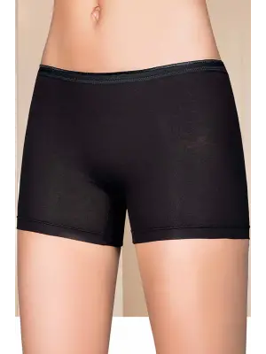 Omarı Esnek ve Rahat Likralı Kadın Boxer Siyah