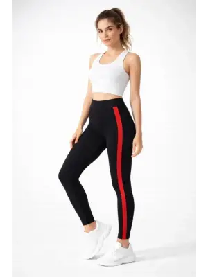 Siyah Likralı Tayt Kadın Giyim