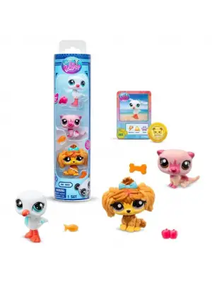 Littlest Pet Shop Minişler 3lü Figür Seti  - Su Samuru-Martı-Köpek