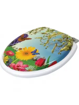 Lüks Yumuşak Süngerli Desenli Pufidik Klozet Kapağı Ekstra Kalın Süngerli