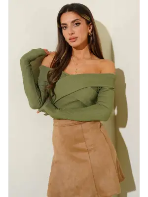 Madonna Çapraz Yaka Bluz Yeşil  