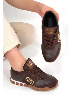 Marje Kahverengi Cilt Bağcıklı Spor Ayakkabı