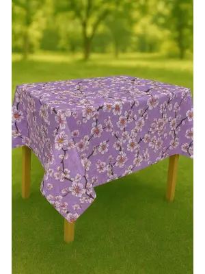Masa Örtüsü & Piknik Örtsü -Raşel Kumaş 120 cm X 160 cm -Çiçek Desenli