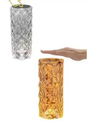 Masa Ve Gece Lambası Şık Ve Dayanıklı Sensörlü Şarjlı Kristal Lamba