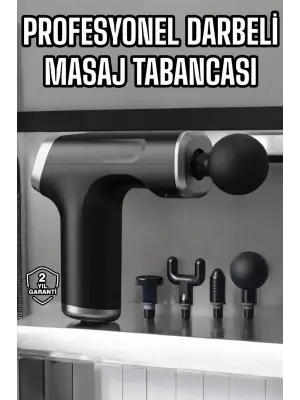Masaj Tabancası 4 Başlıklı Kas Ve Vücut Ağrıları İçin Şarjlı Darbeli