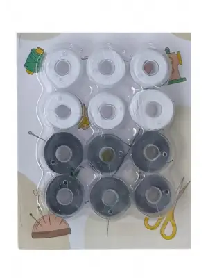 Omarı Çok Yönlü 12li Siyah-Beyaz Masura İpli