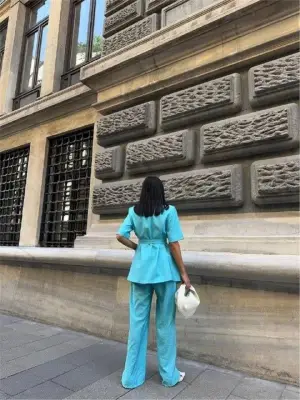 Omarı Şık Ceket ve Pantolon Takımı - Mavi