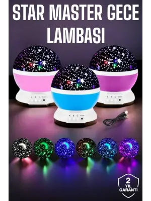 Mavi Ve Mor Işıklı Projeksiyon Lambası