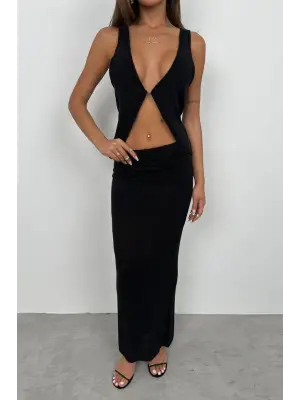 Maxi Boy Dokulu Etek