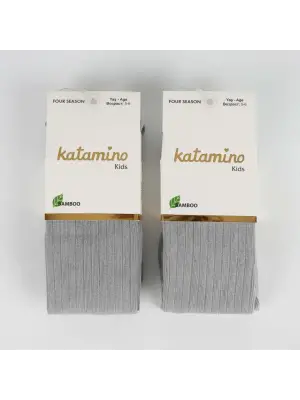 Omarı Bambu Kumaşlı Çocuk Külotlu Çorap Gri