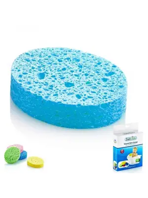 Omarı Bebek Banyo Süngeri Selülozik Mavi Etkili Temizlik