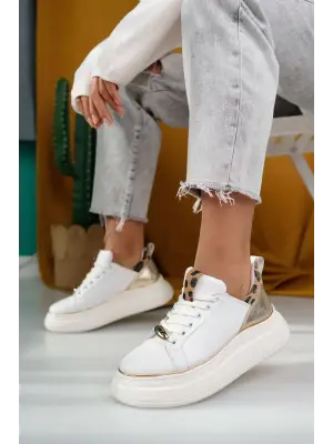 Omarı Hafif ve Rahat Beyaz Spor Ayakkabı