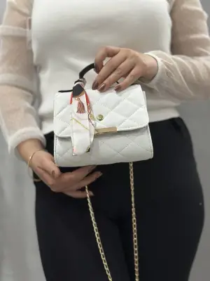 Omarı Elegant Beyaz Deri Çanta