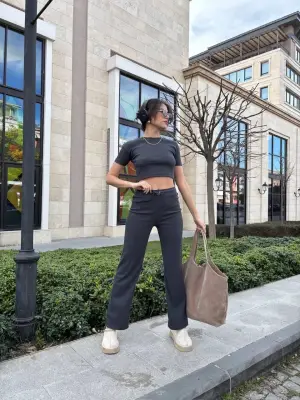 Omarı Trendy Bol Paça Alt Üst Takım