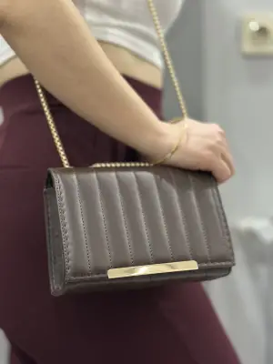 Omarı Doğal Kahve Renkli Deri Cilt Çantası