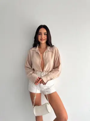 Omarı Çizgilidir Oversize Gömlek | Trend Parça | gl00my