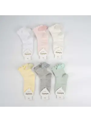 Omarı Enerjik Desenlerle Renkli Kız Çocuk Soket Çorap Seti