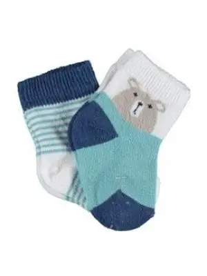 Omarı Organik Kız Çorap Seti Yeşil Teddy Bear Desenli