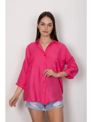 Omarı Yumuşak Kumaşlı Rahat Gömlek