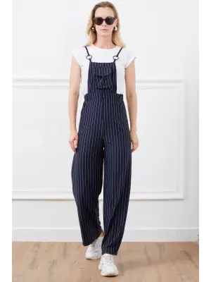 Omarı Rahat ve Şık Beli Lastikli Tulum