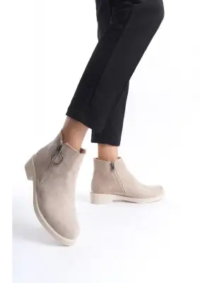 Omarı Rahat Tabanlı Süet Bayan Bot - Günlük Şıklık için Tasarlandı