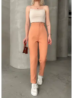 Omarı Karamel Pantolon Beli Lastikli Modeller