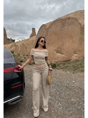 Omarı Rahat ve Şık Bol Paça Takım