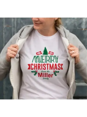 Omarı Kar Tanesi Desenli Beyaz T-shirt