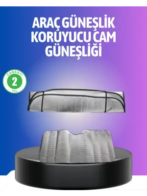 Metalize Reflektör Yüzeyli Uv Koruyucu Araç Güneşliği – Serin Ve Güvenli Sürüşler İçin