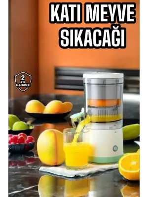 Meyve Sıkacağı Usb Şarjlı Taşınabilir Çift Bıçaklı Güvenlik Kilidi