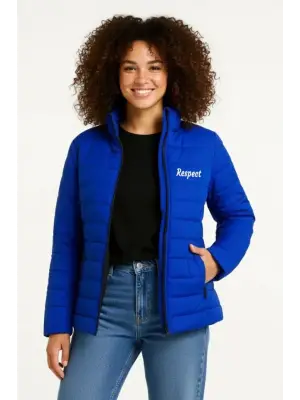 Modern Bomber Mont Astarlı - Saks Mavisi