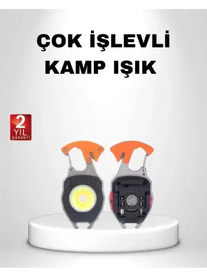 Mini Led Anahtarlık Fener – Şişe Açacağı, Tornavida, Düdük Ve Usb Şarj Özellikli