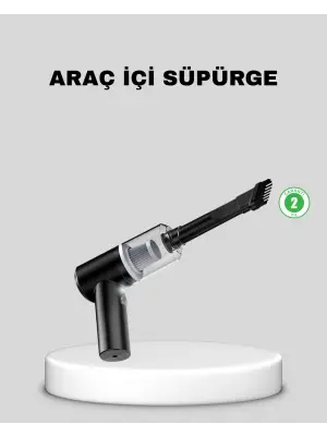 Mini Şarjlı Araç Süpürgesi – 120w Güçlü Motor, 5500pa Vakum Emiş, Yıkanabilir Filtre