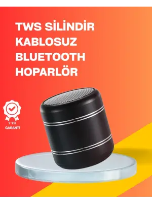 Mini Silindir Kablosuz Hoparlör Güçlü Ses 4w Bas + Tws Senkron Özellik