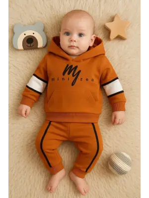 Mini Zeo Desenli Pamuklu 2li Erkek Bebek Takımı