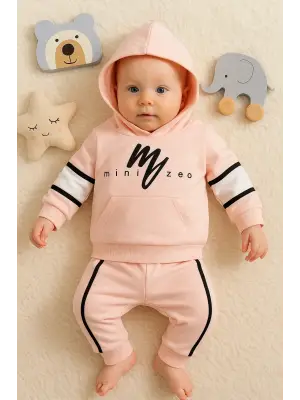 Mini Zeo Desenli Pamuklu 2li Erkek Bebek Takımı