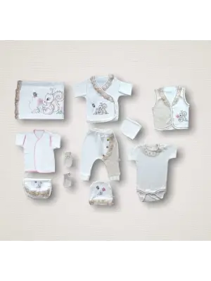 Trend Minik Sincap Nakışlı Zıbın Takımı