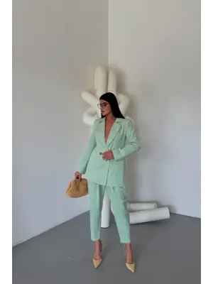 Omarı Mint Keten Takım - Şık ve Rahat Kombin