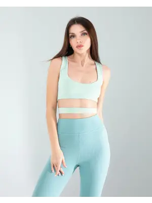 Mint Önü Kurdeleli Askılı Dalgıç Crop Kadın Giyim