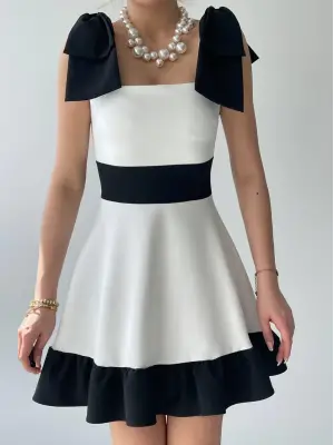 Miron Omuz Fiyonklu Elbise