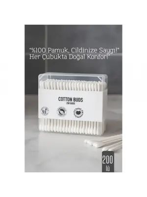 Modacar %100 Pamuk Kulak Çubuğu – 200’lü Paket