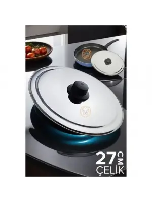 Omarı Parlak Çelik Kızartma Tavası Kapağı Tasarımı