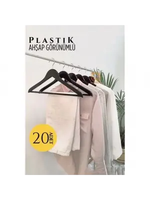 Omarı Elegan Plastik Askı Seti - 20 Adet Siyah