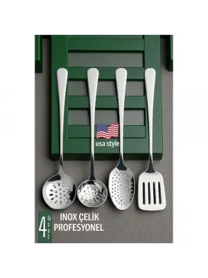 Modacar Amerikan Tip Servis Seti 4 Parça - Profesyonel Paslanmaz Çelik Çeyiz Seti