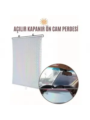 Omarı Yansıtıcı Açılır Kapanır Ön Cam Perdesi