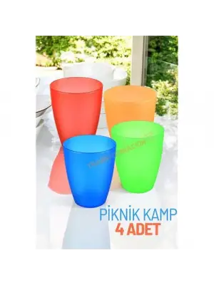 Omarı Taşınabilir ve Dayanıklı 4 Kişilik Kamp Bardak Seti