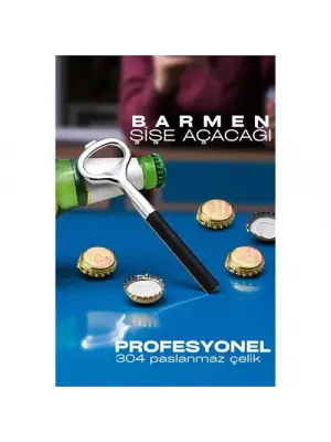 Omarı Profesyonel Çelik Barmen Şişe Açacağı