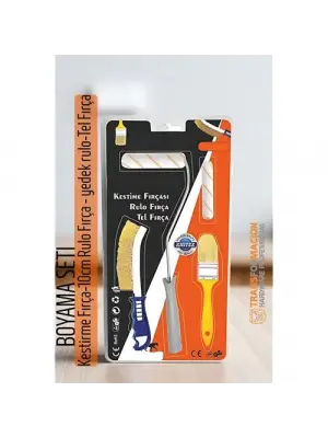 Omarı Profesyonel Boyama Seti - Kestirme Fırça ve Rulo Fırça - Yedek Tel Fırça