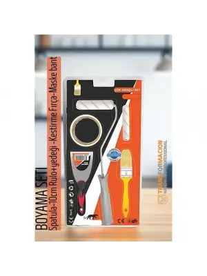 Omarı Profesyonel Boyama Seti - Spatula, Rulo, Kestirme Fırça, Maskeleme Bant